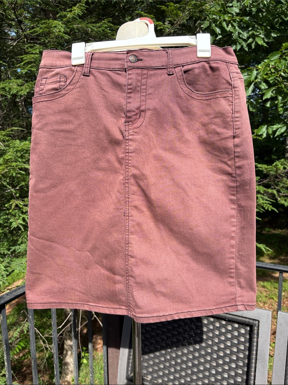 Main Street Exchange Women's Rose Brown Denim Skirt sz 14